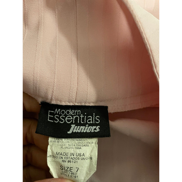 Vintage Juniors Trouser Pants Size 7 Pink Ribbed Flare Leg Preppy Career Y2K - Picture 3 of 8